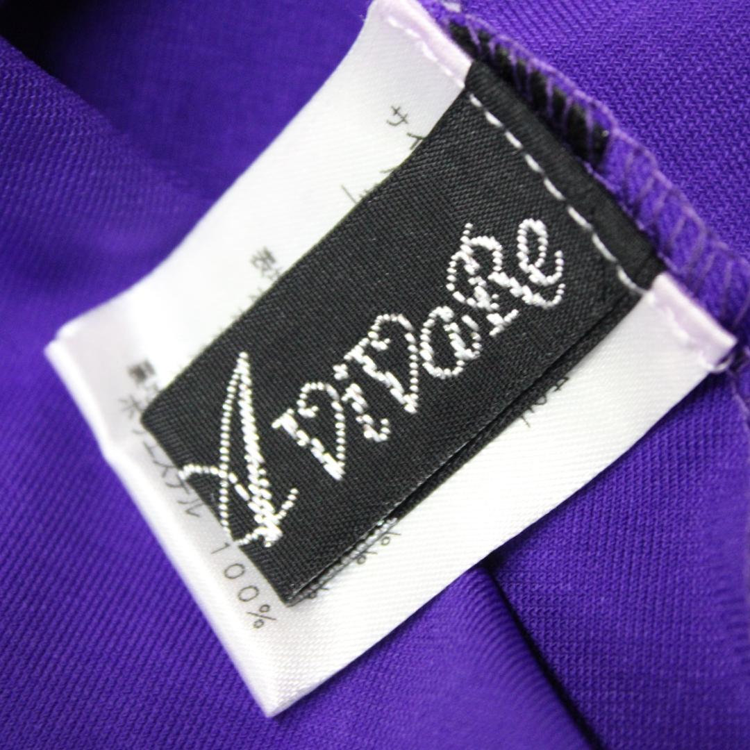 【美品 社交ダンス衣装】ワンピース ドレス A vivare 半袖 紫 かわいい