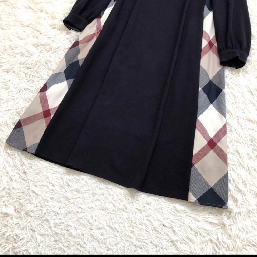 ブルーレーベルクレストブリッジ サイドノバチェックの切替えワンピース 38