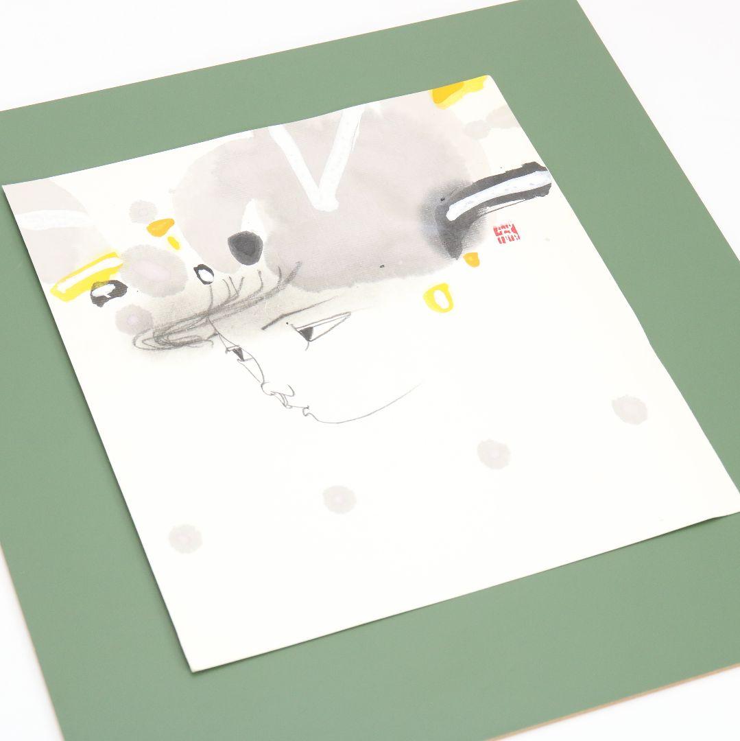 林清納作 少女 色紙 額　V690