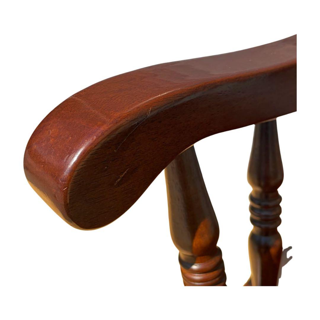 木製 回転チェア アームチェア ダイニングチェア アンティーク調ウィンザーチェア