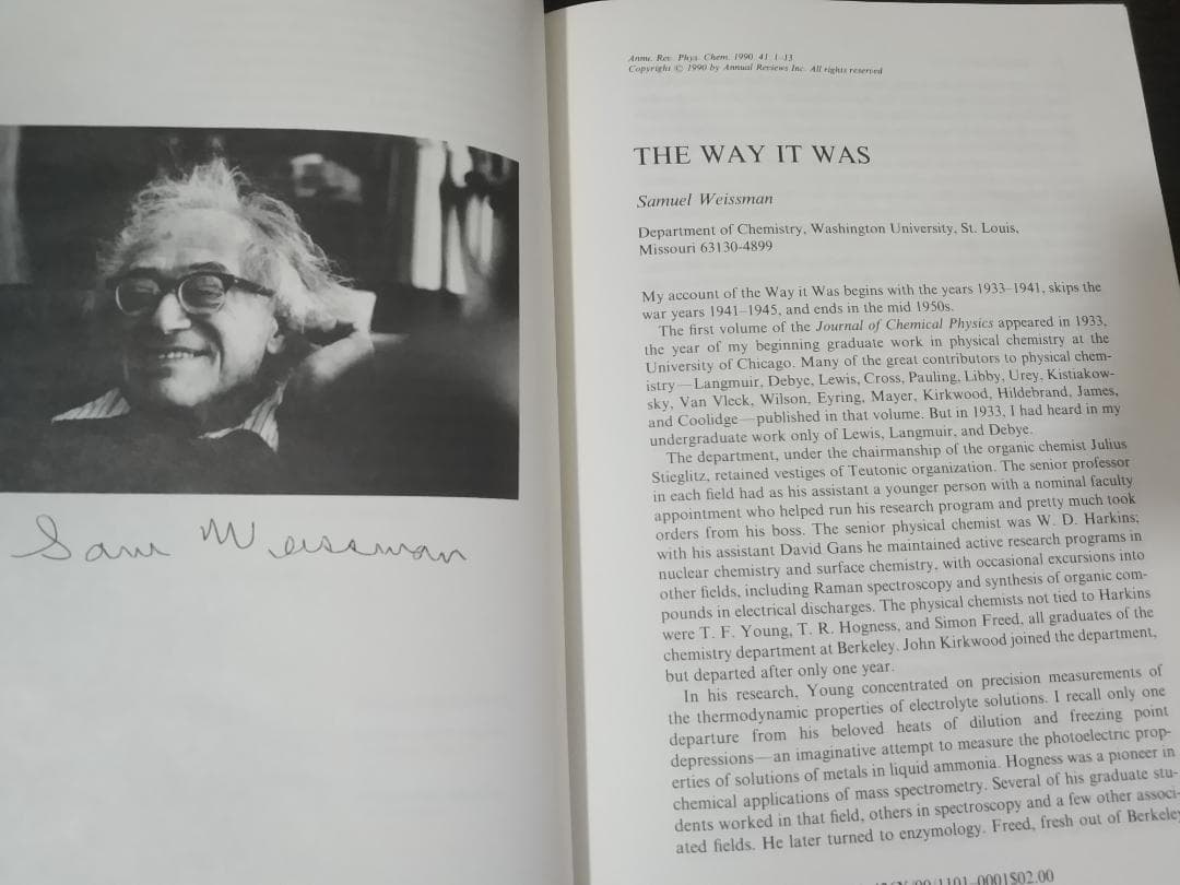 ANNU REV PHYS CHEM v41 1990 物理化学年次学術雑誌