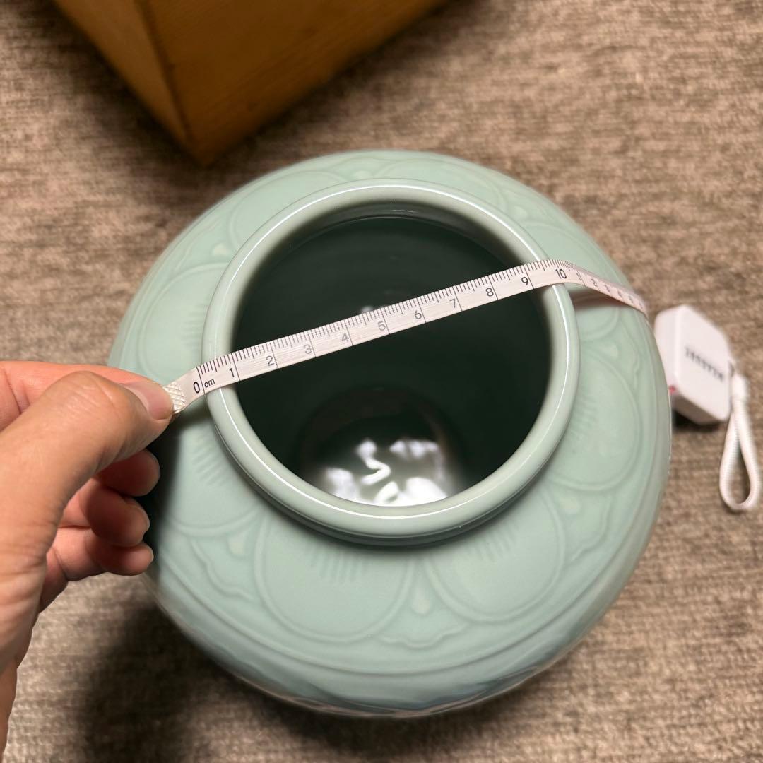 初代　宮永東山作　青磁　花瓶　箱　検索:三浦竹泉 清風与平 高橋道八 煎茶道具