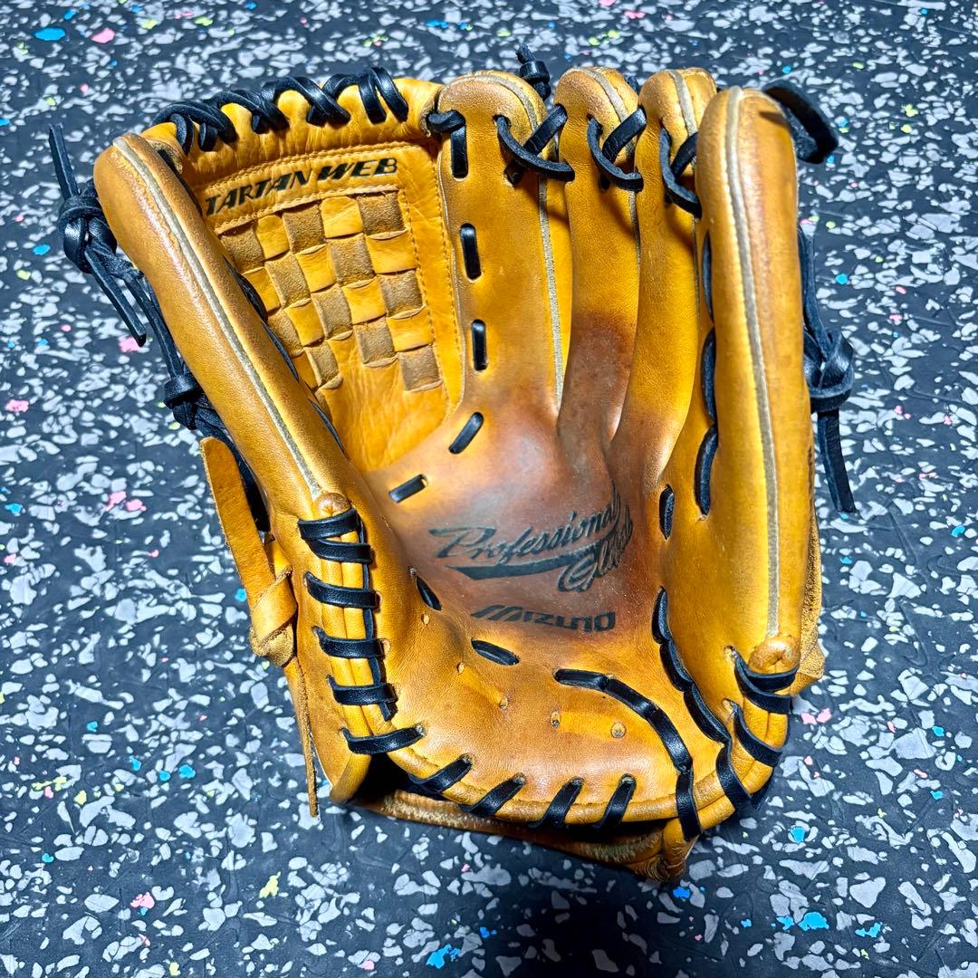 ミズノ 軟式用 内野手用グローブ プロフェッショナルグローバル バスケットウェブ