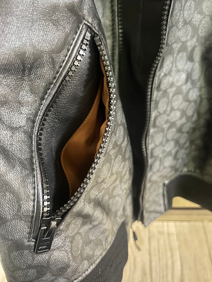 春物　coach シグネチャーレザージャケット　メンズ