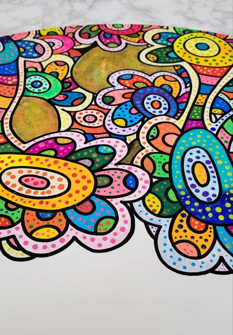 ★鈴木哲也★丸80 現代アート 原画 絵画 ポップアート ★送料無料#141