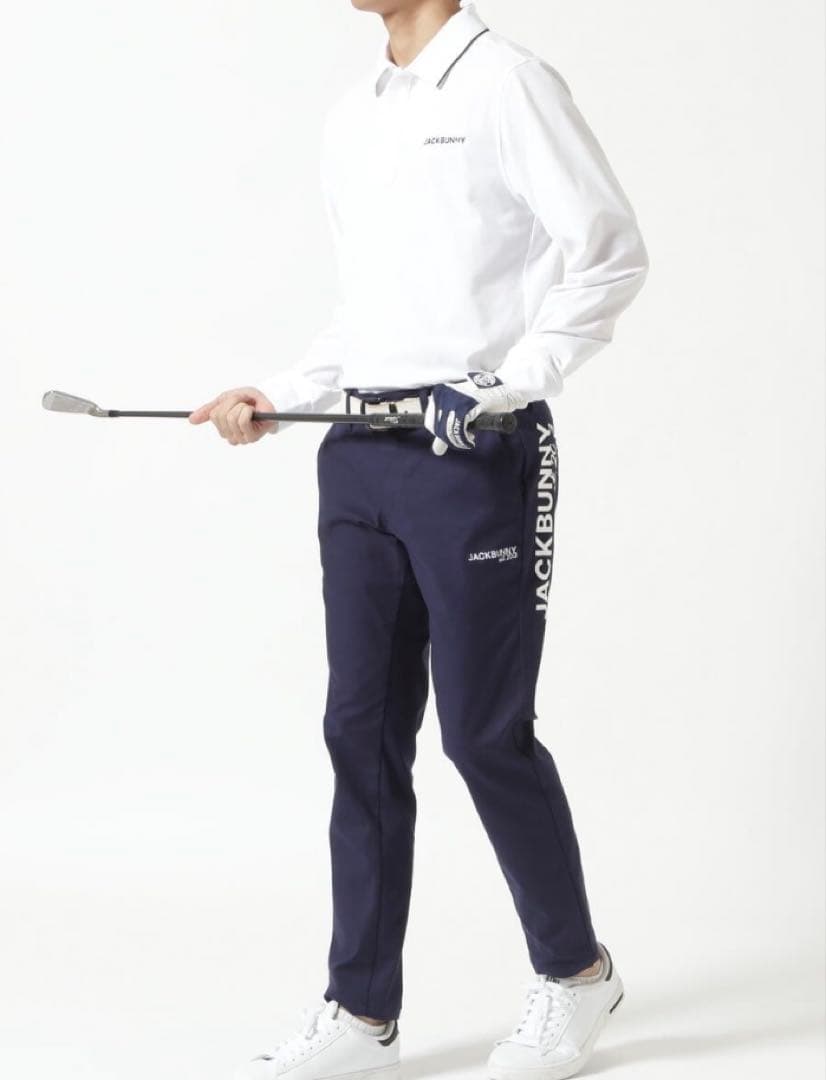 新品 パーリーゲイツ ジャックバニー ストレッチツイルロングパンツ(6)LL/紺