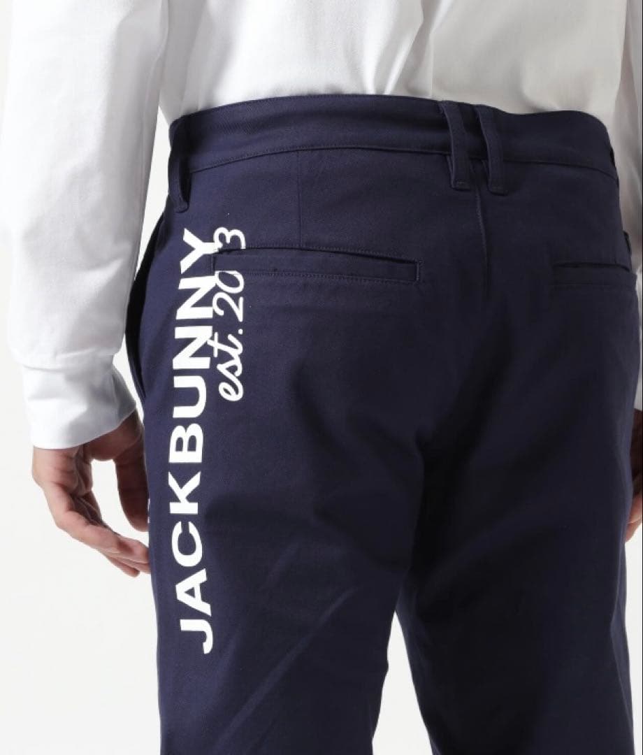 新品 パーリーゲイツ ジャックバニー ストレッチツイルロングパンツ(6)LL/紺