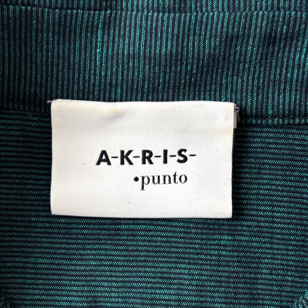 AKRIS リネン混 ロング シャツワンピース IT42 ベルト付き マキシ丈