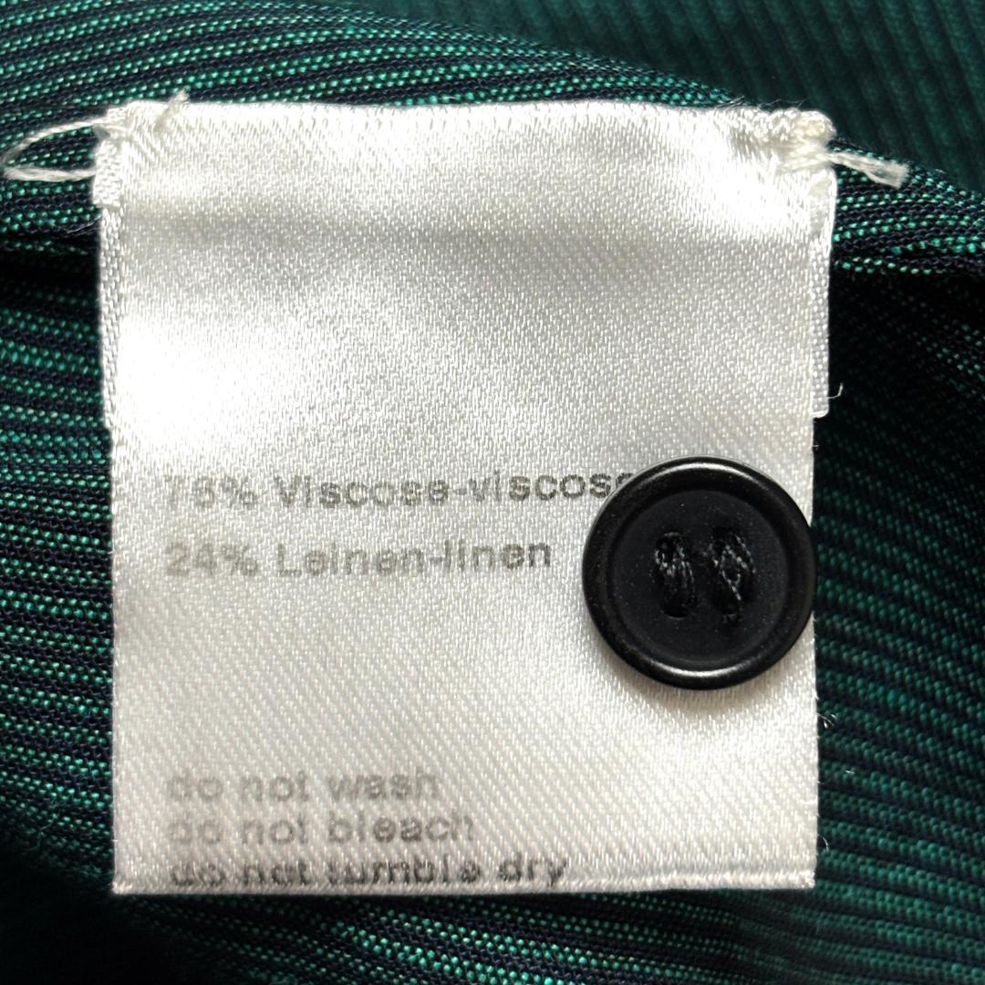 AKRIS リネン混 ロング シャツワンピース IT42 ベルト付き マキシ丈