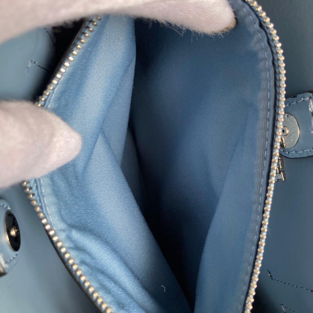 新品同様COACH 2wayトートバッグ　ネイビー系　レザー　91490