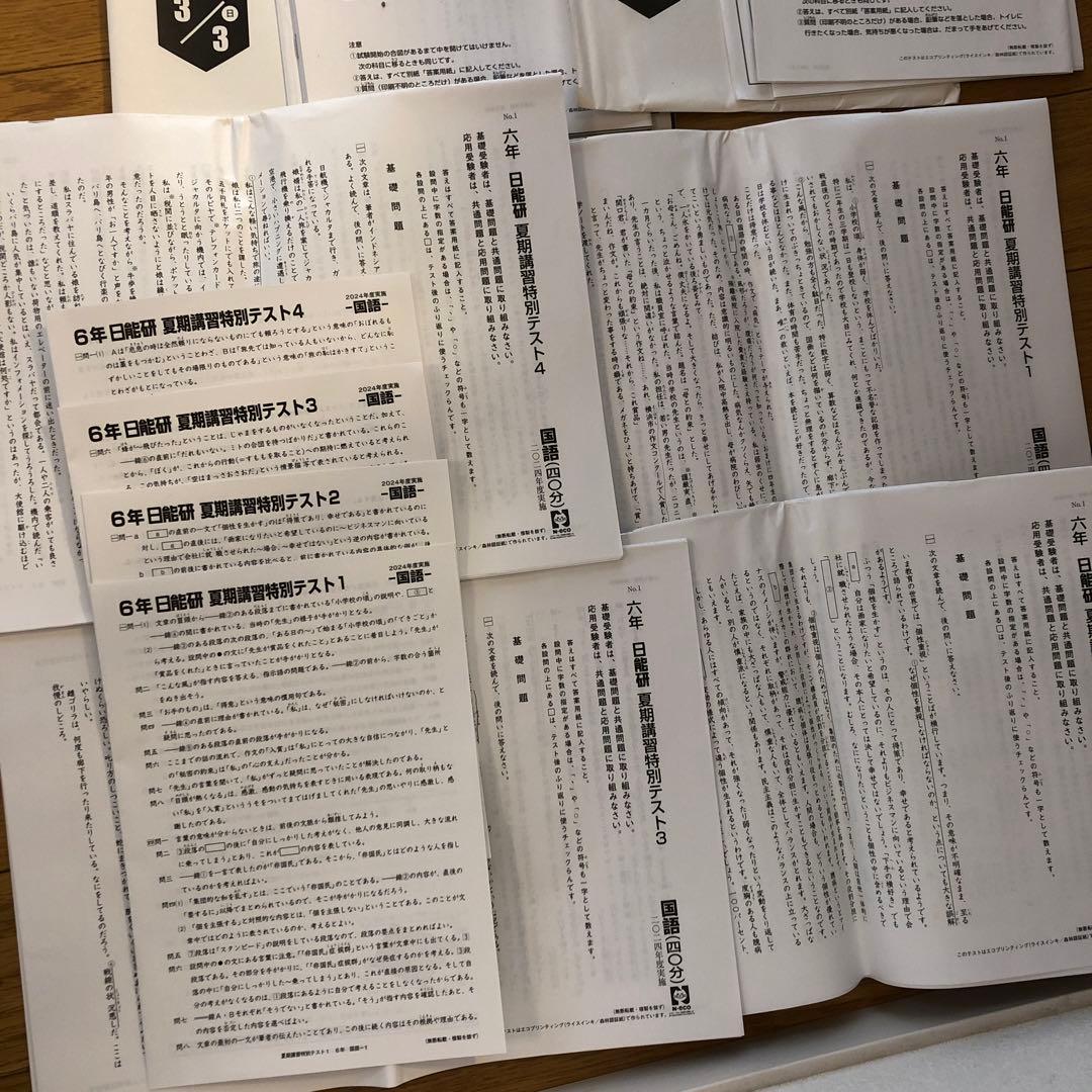 【2025年入試】日能研 公開模試 6年 前期後期フルセット　2024年4教科