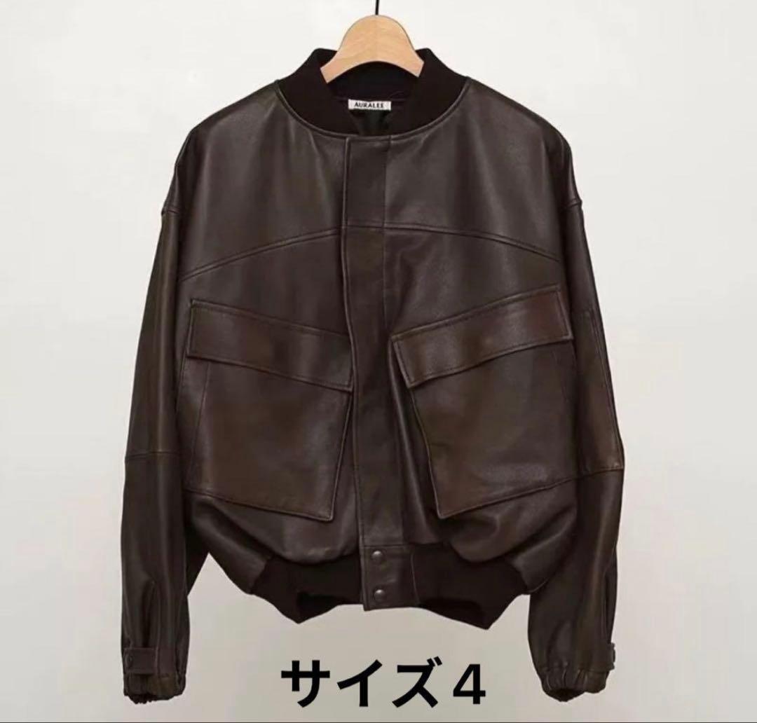 ジャケット・アウター AURALEE LAMB LEATHER FLIGHT BLOUSON 4