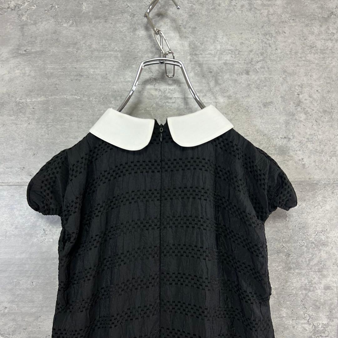 UNMINOU アンミヌ ミニカラーステッチ シャーリングドレス ワンピース