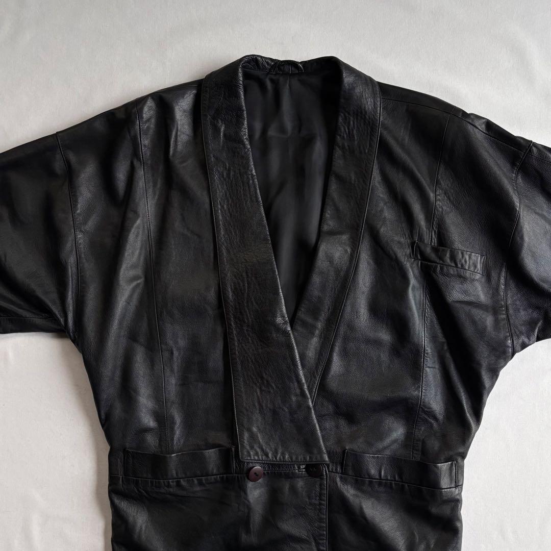 80s-90s EURO label “KIMONO\" leather JKT