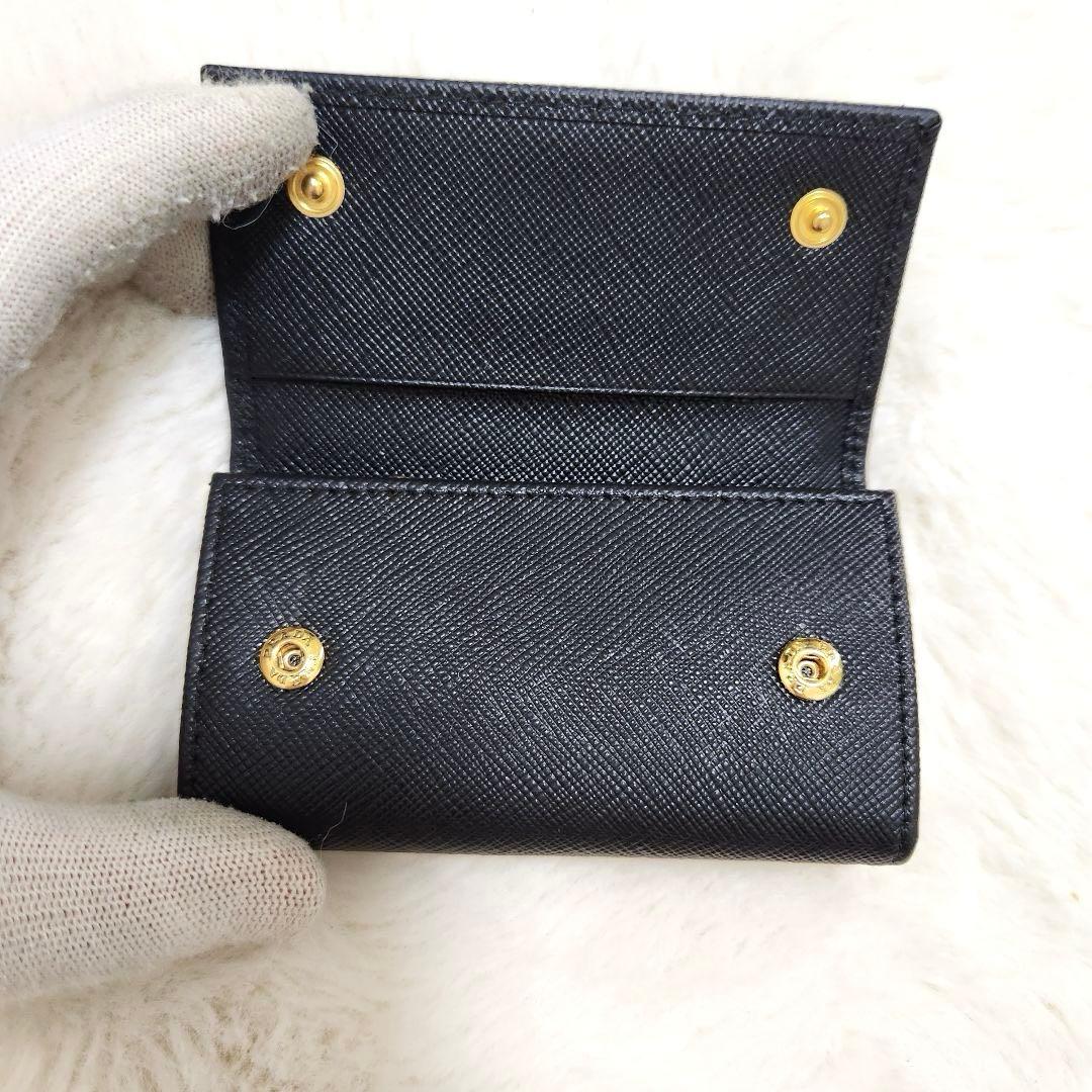 ✨極美品　付属品完備✨プラダ　キーケース　6連　サフィアーノ　三角ロゴ　ブラック