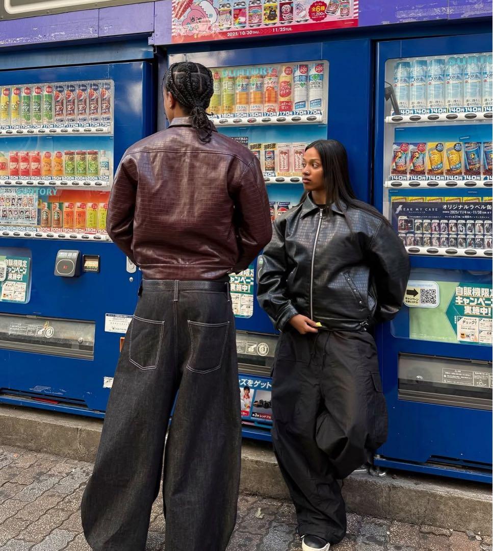 即完品　BELVET Croc-Embossed Leather Jacket