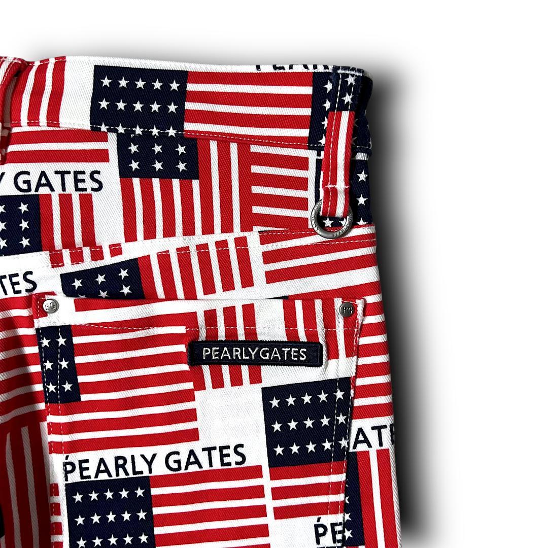 00 パーリーゲイツ 星条旗柄 パワフルストレッチ ロングパンツ 101