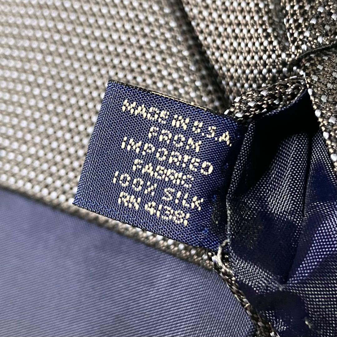 極美品　ポロバイラルフローレン　ネクタイ　光沢感　ソリッド　無地　米国製　シルク