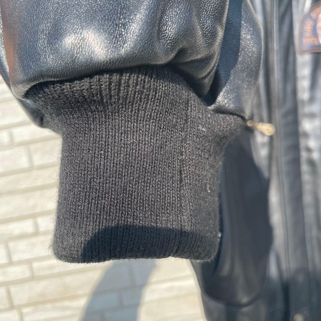 フリーダム　レザージャケット　42　ブラック　ラムレザー　A-2