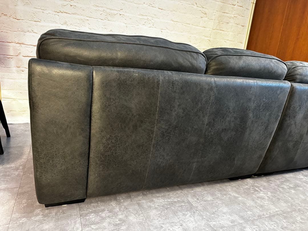 RELAX FORM レザーテックス カウチソファ チャコールブラック高級モデル