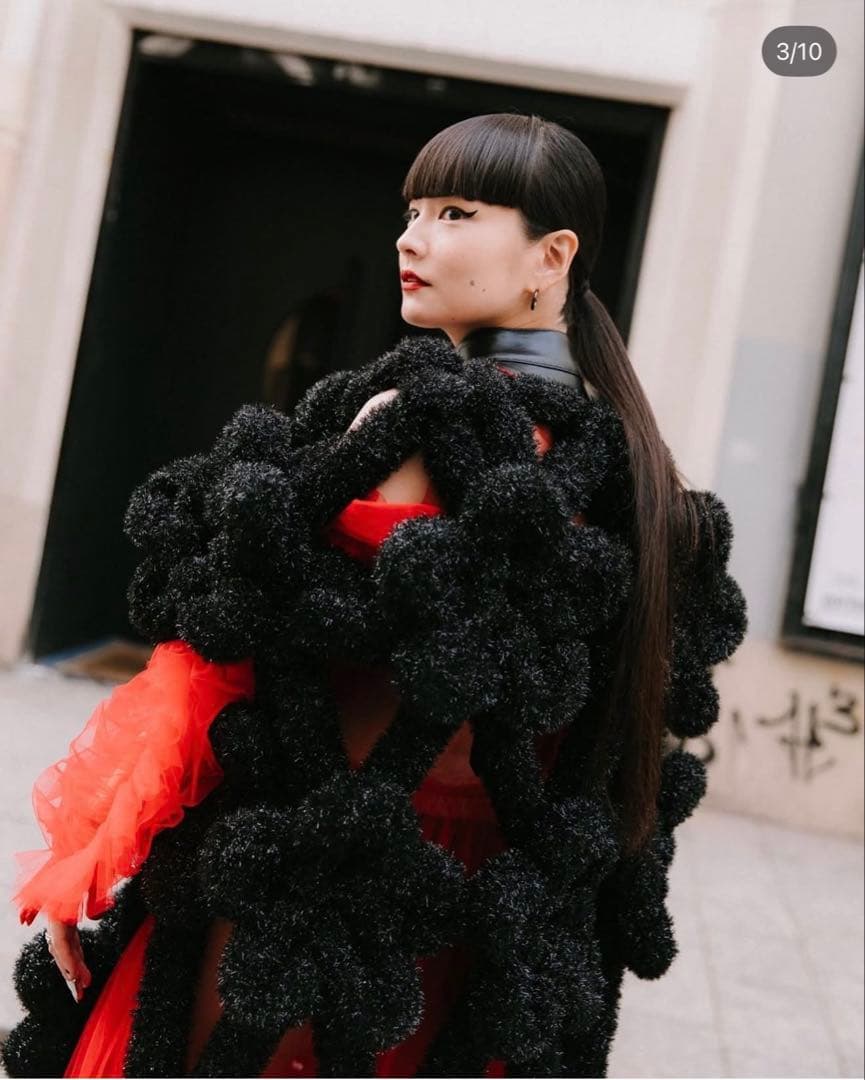 秋元梢着 23AW noir kei ninomiya フラワー ハーネスドレス