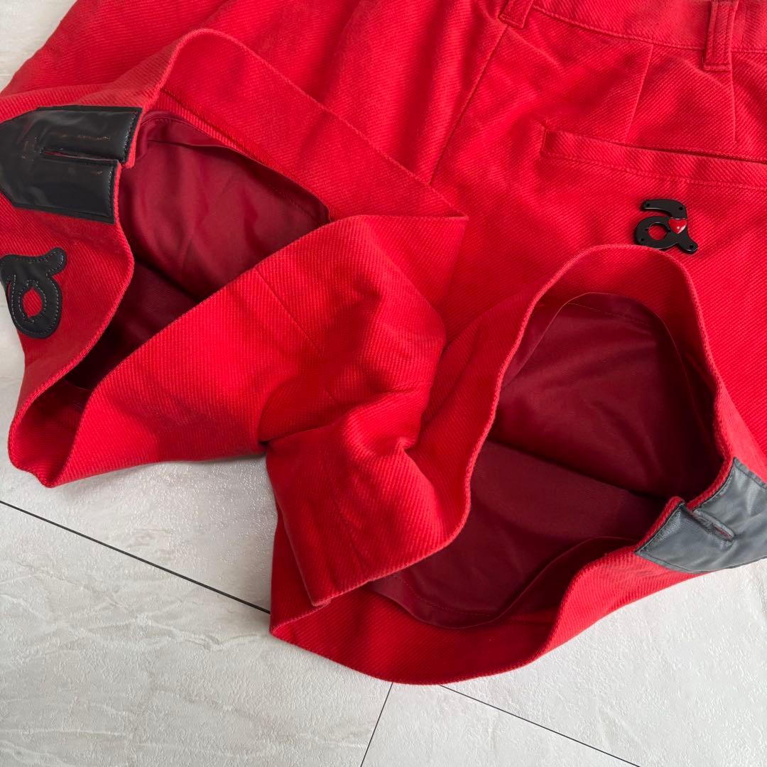 アルチビオ archivio ゴルフ ショートパンツ ロゴ 赤 36