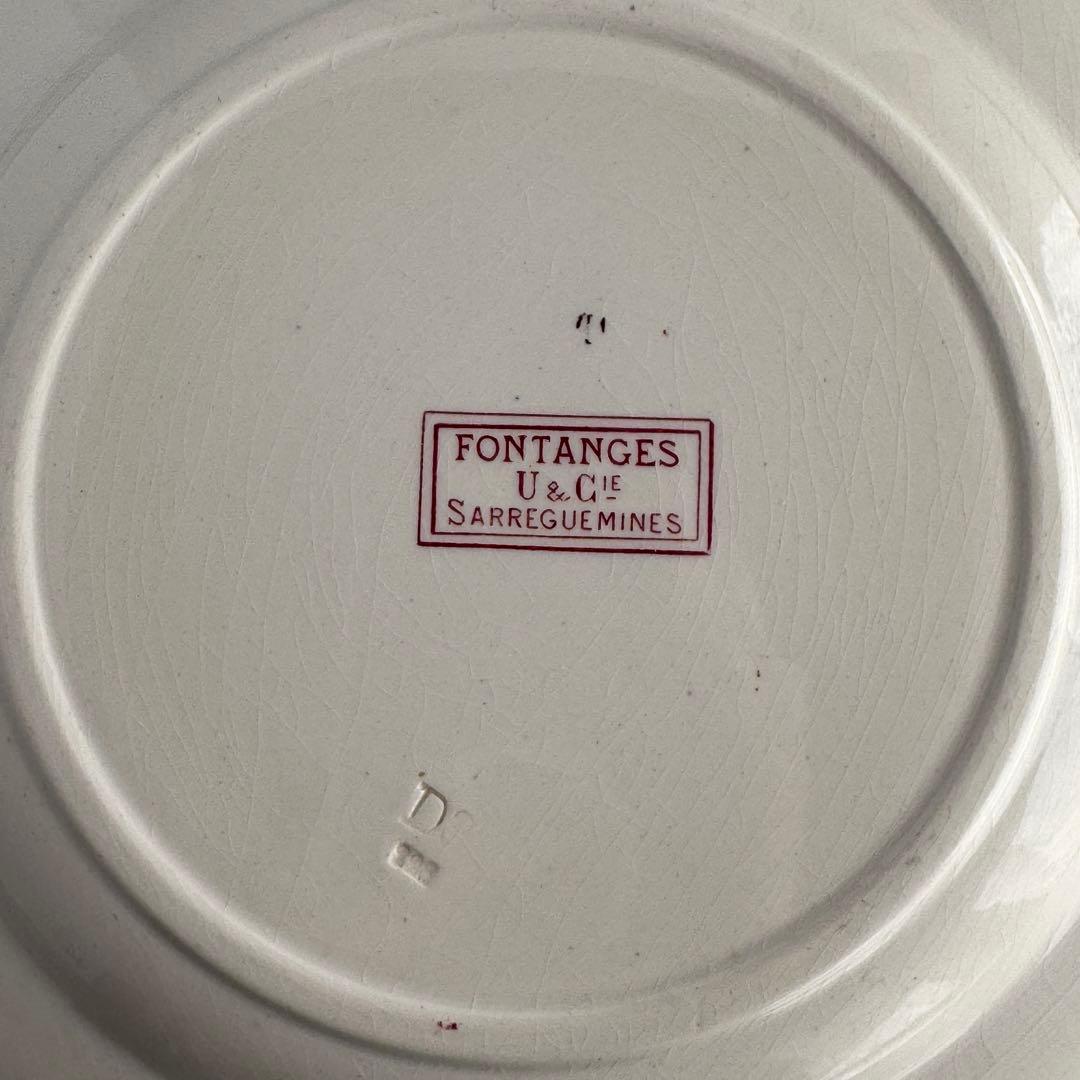 ④ 美品フランスアンティーク　サルグミンヌ　Fontanges ディナープレート