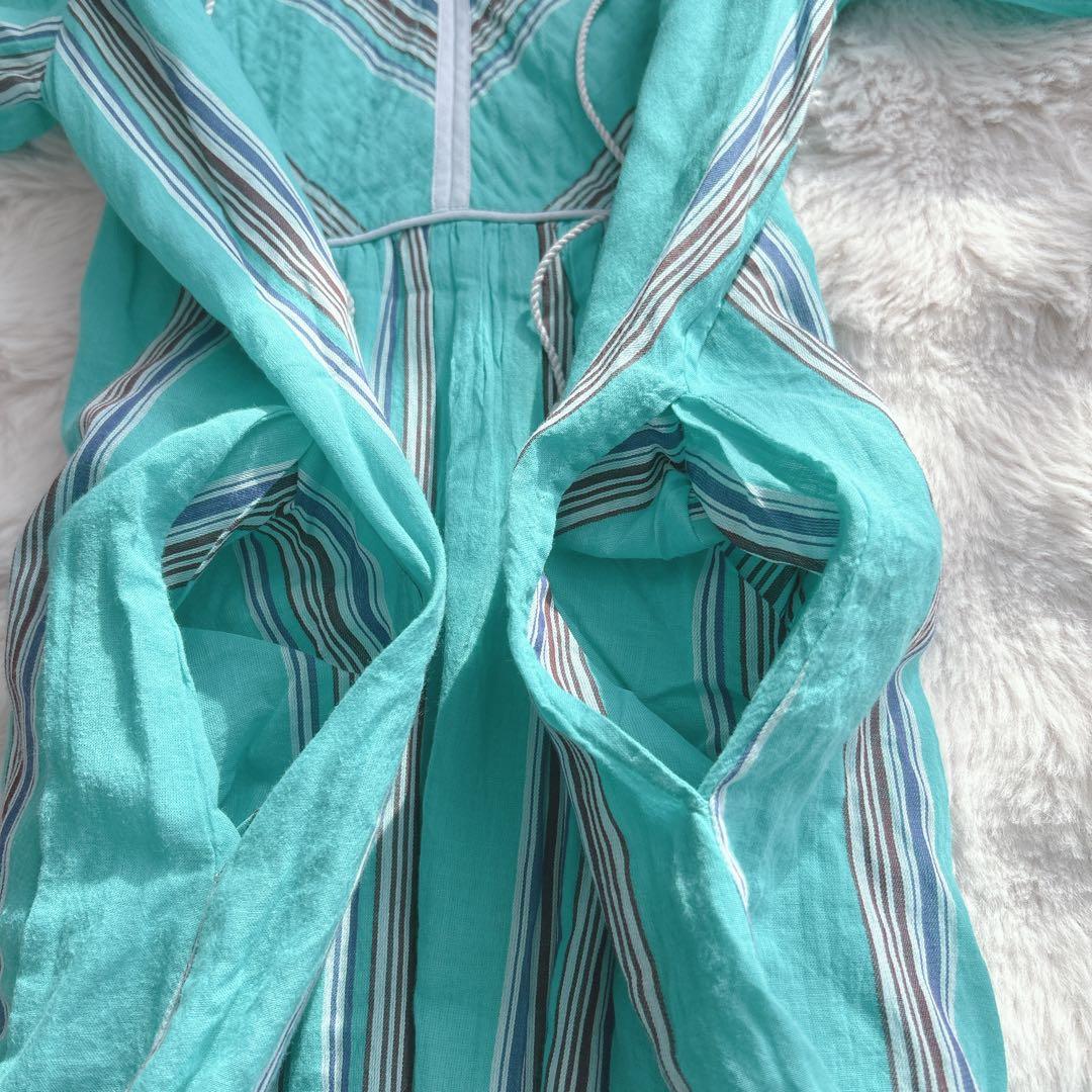 ヌキテパ★コットンボイルストライプドレス ロング