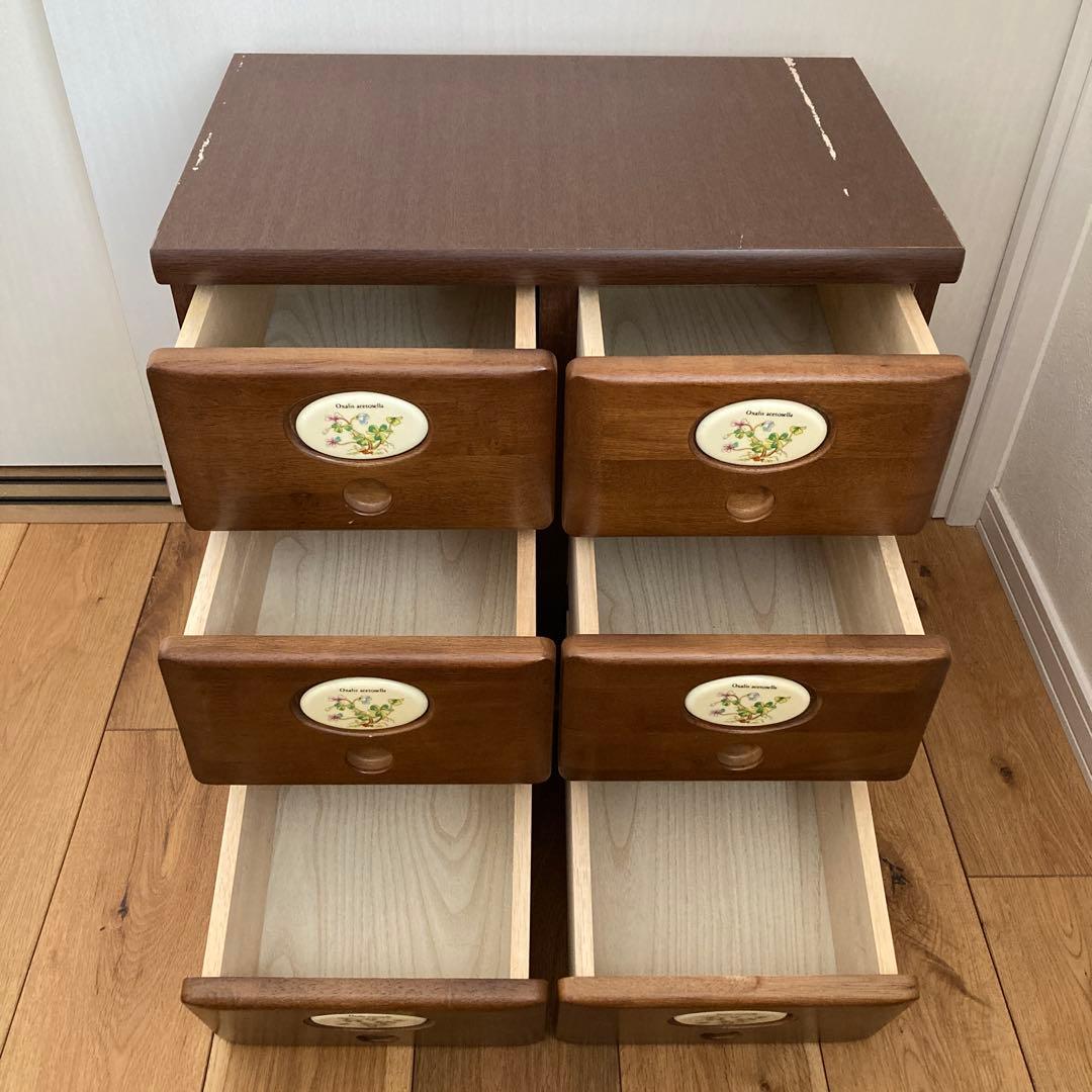 ☆レトロ☆ ティンバーランド　3段チェスト　6引き出し　ポケット　ブラウン