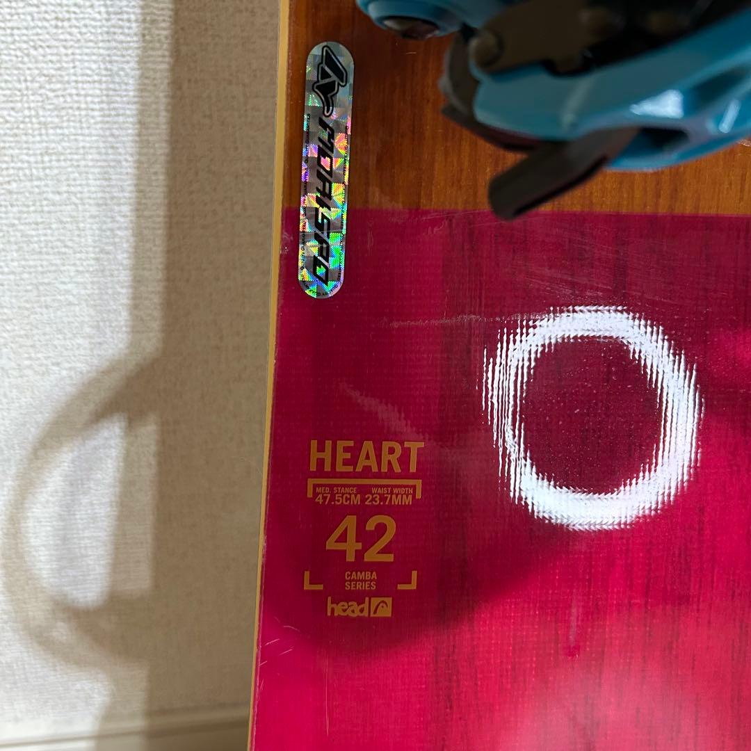 ヘッド HEART キャンバー ビンディング S スノーボード 花柄 極美品
