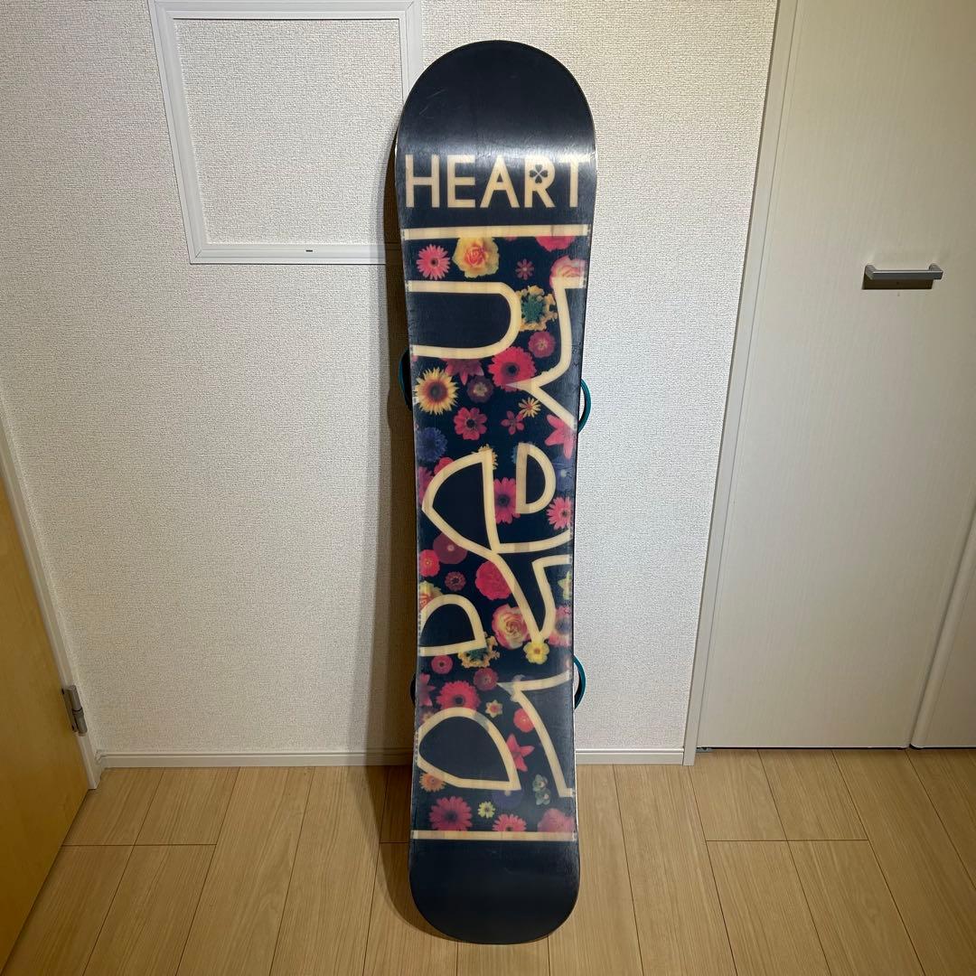 ヘッド HEART キャンバー ビンディング S スノーボード 花柄 極美品