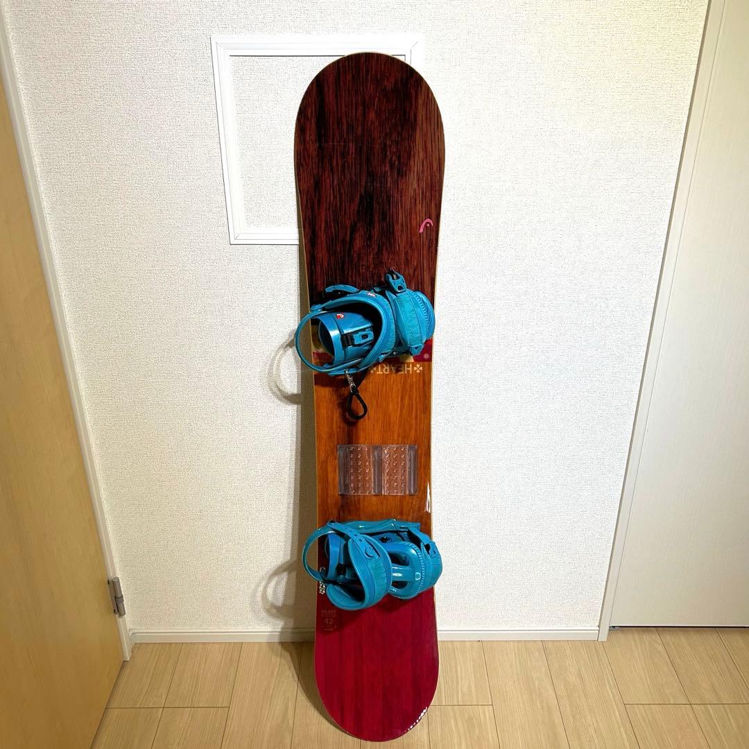 ヘッド HEART キャンバー ビンディング S スノーボード 花柄 極美品