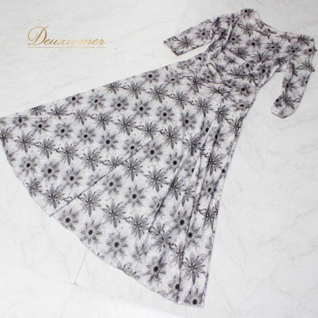 【美品 社交ダンス衣装】ワンピース ドレス leirena 黒 白 ブラック