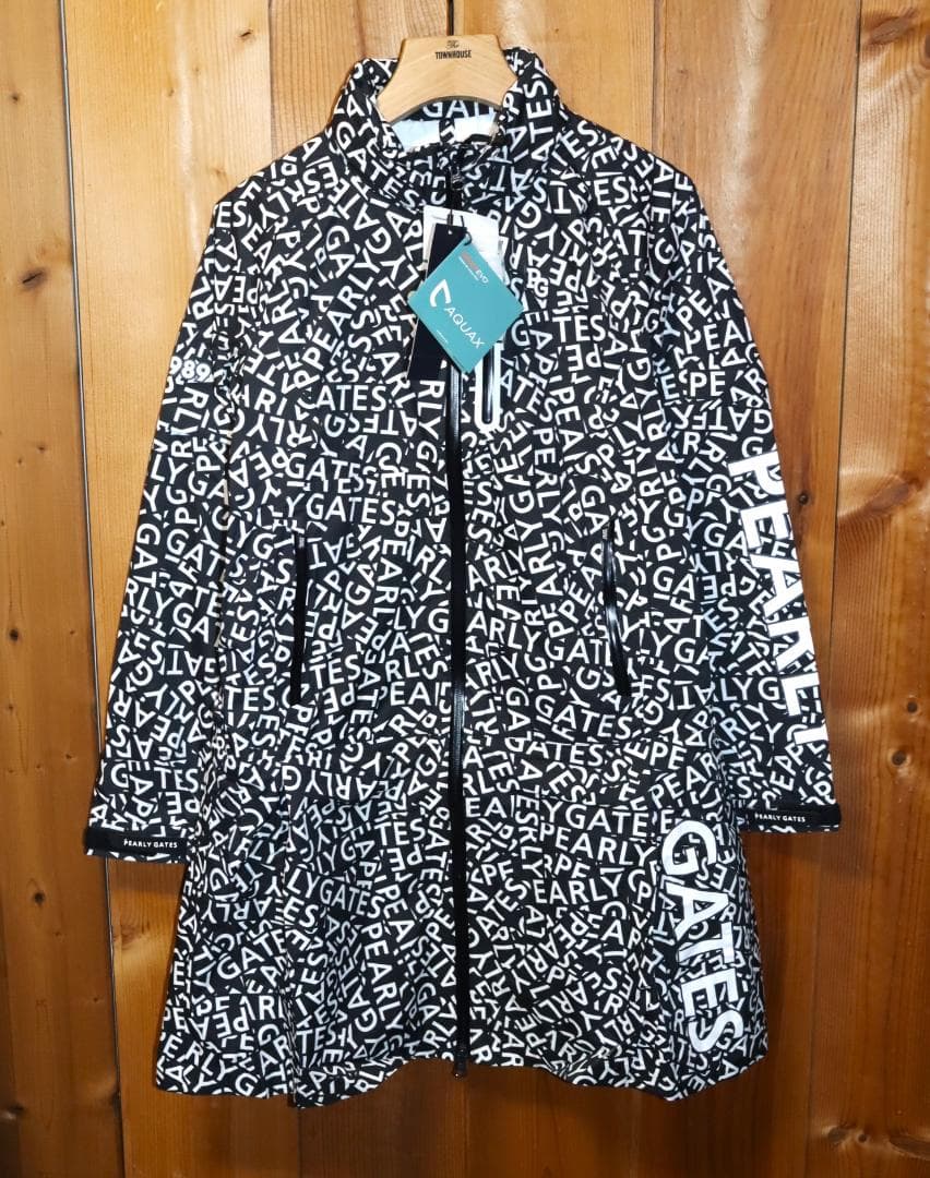 新品 パーリーゲイツ CRAFTEVO レインコート ロゴ＆千鳥柄 (2) Ⓗ