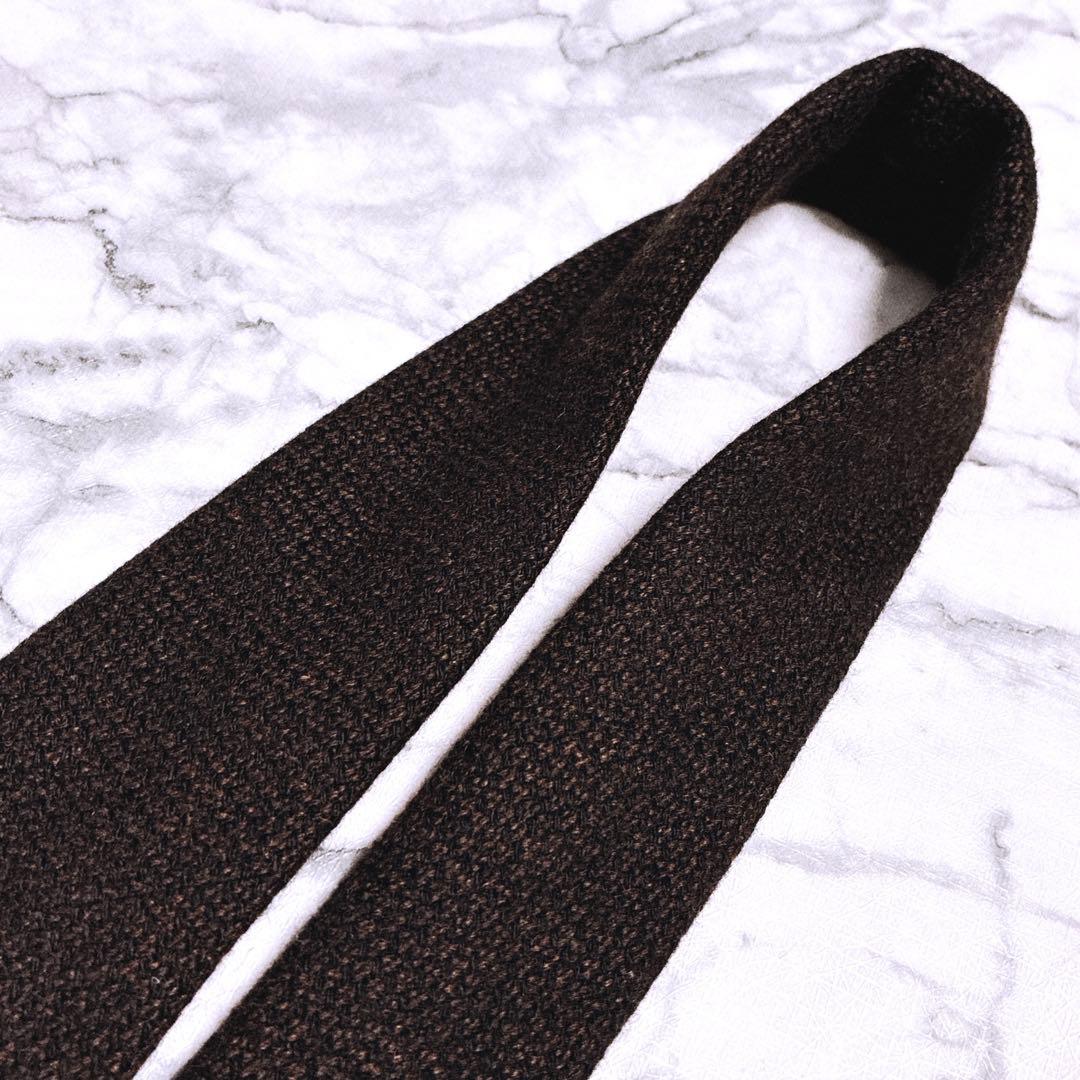 ✨未使用クラス✨キートン　ソリッド　極厚上質ウール素材　ブラウン　大人のネクタイ