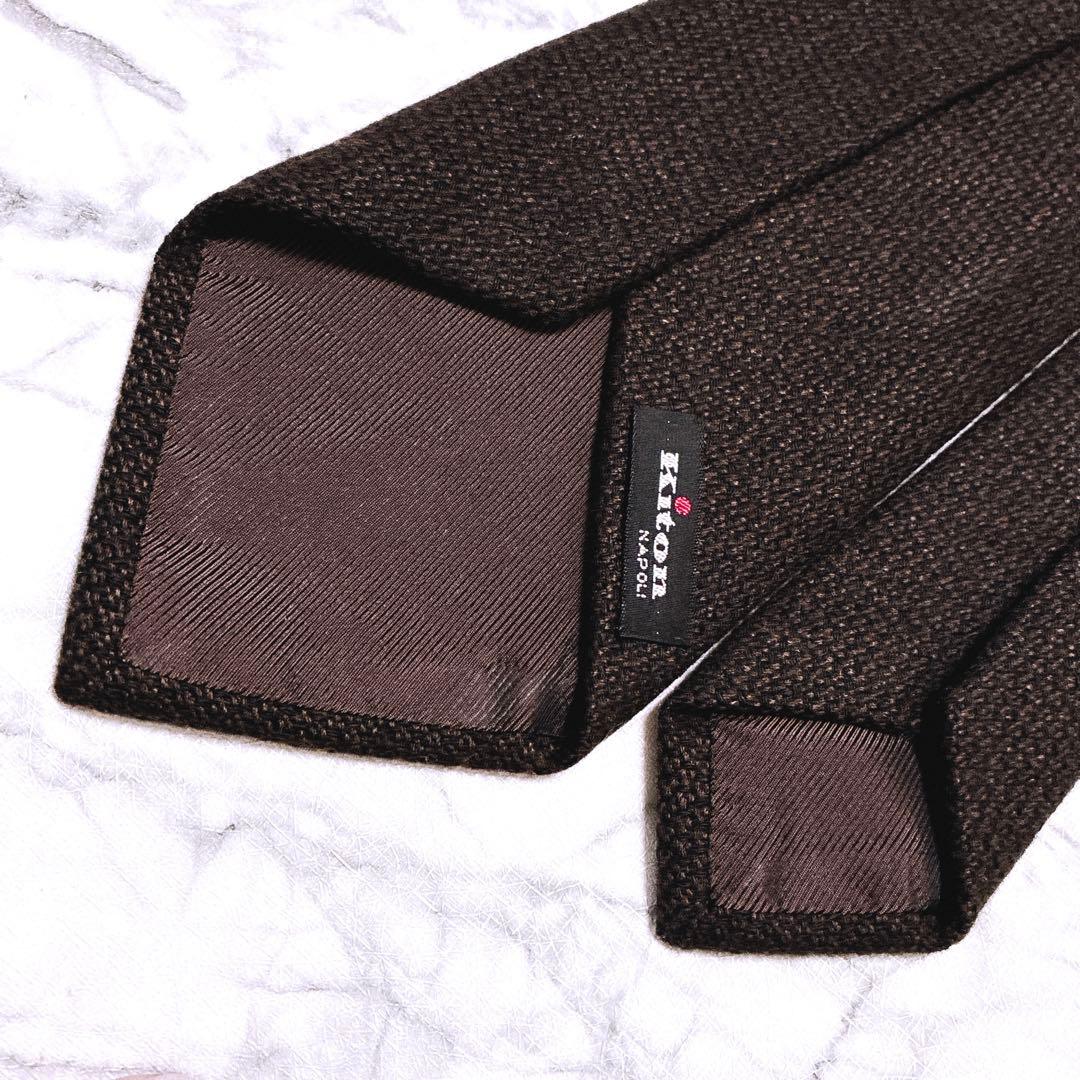 ✨未使用クラス✨キートン　ソリッド　極厚上質ウール素材　ブラウン　大人のネクタイ