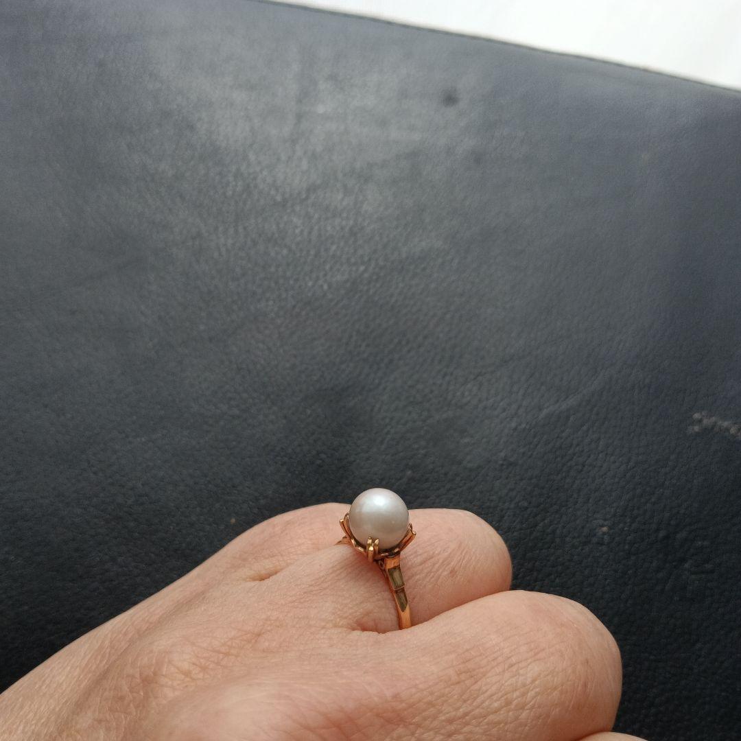 K18 パールリング 昭和レトロ