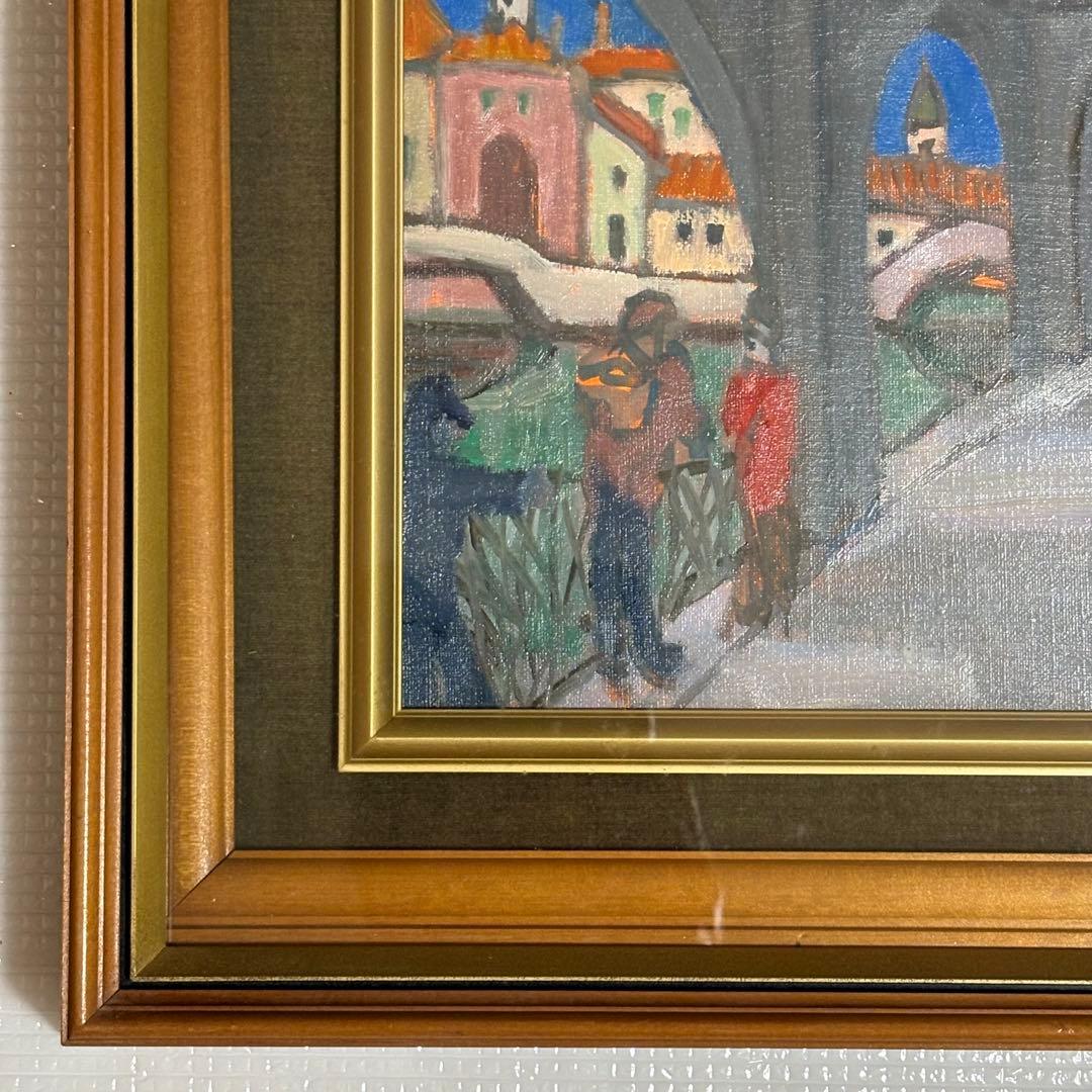 北海道立近代美術館所蔵画家 色の魔術師 武田範芳 ベニス 油絵 アンティーク