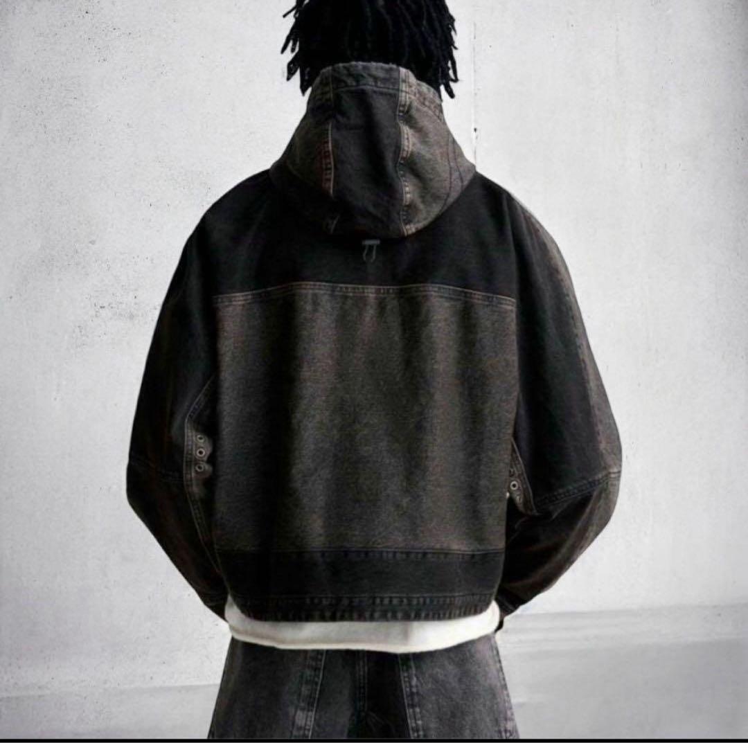 完売品 ZARA セットアップ コントラストフード付　デニムジャケット パンツ