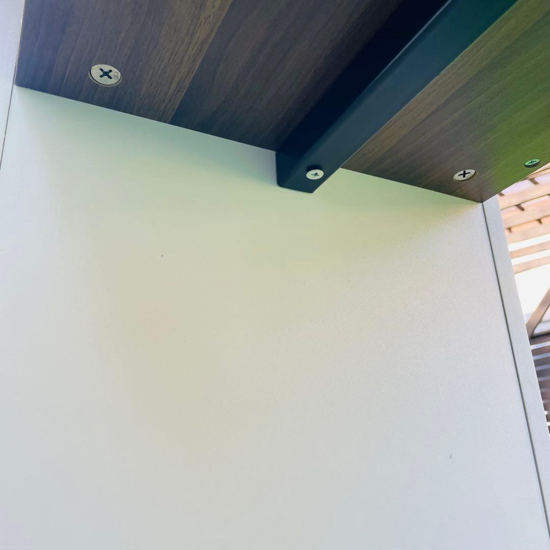 【コンセント付】デスク120cm 棚付き PC机