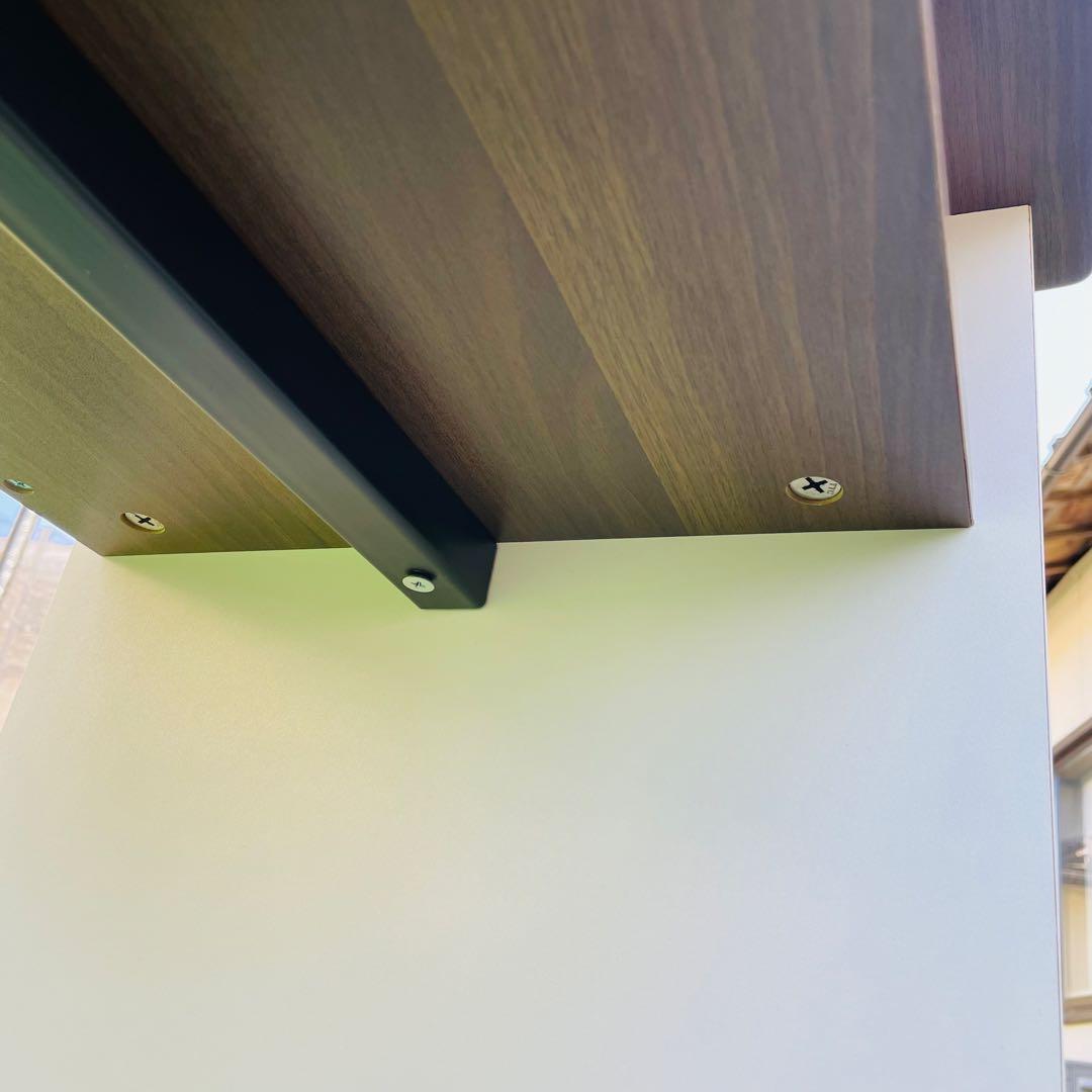 【コンセント付】デスク120cm 棚付き PC机