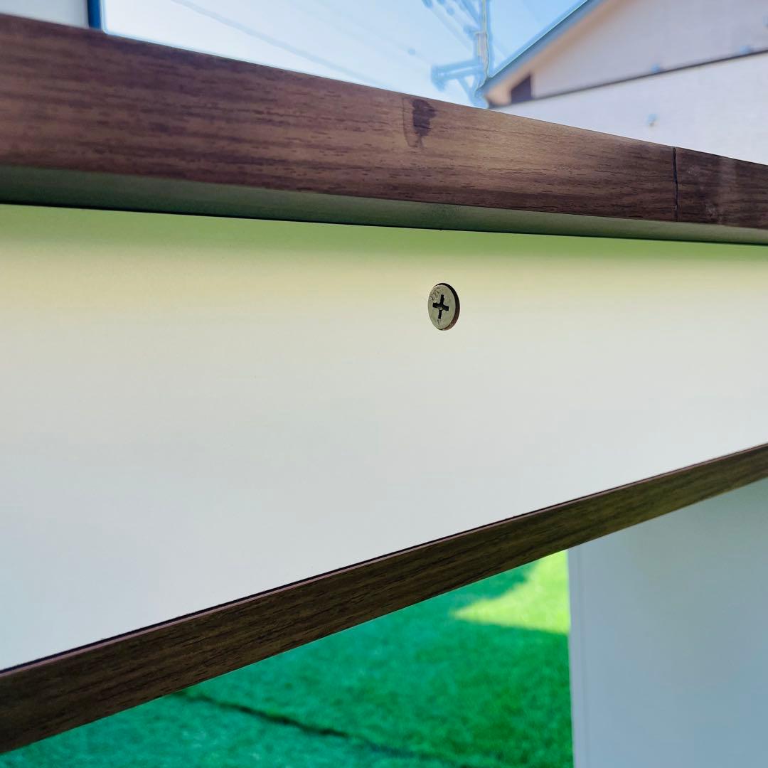 【コンセント付】デスク120cm 棚付き PC机