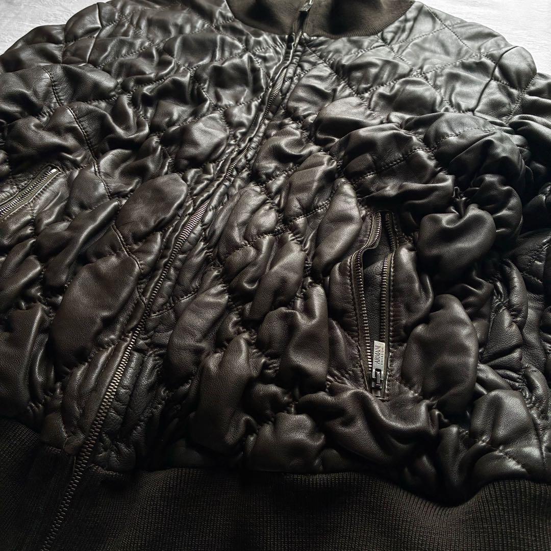 ジャケット・アウター archive 00s armani leather bomber jacket