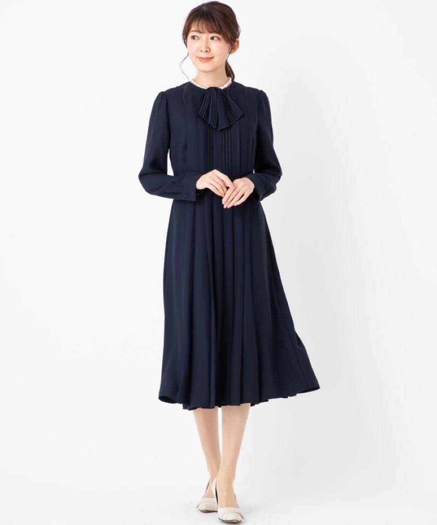 美品　CELFORD　セルフォード　タイ付き　プリーツ　ワンピース　サイズ34