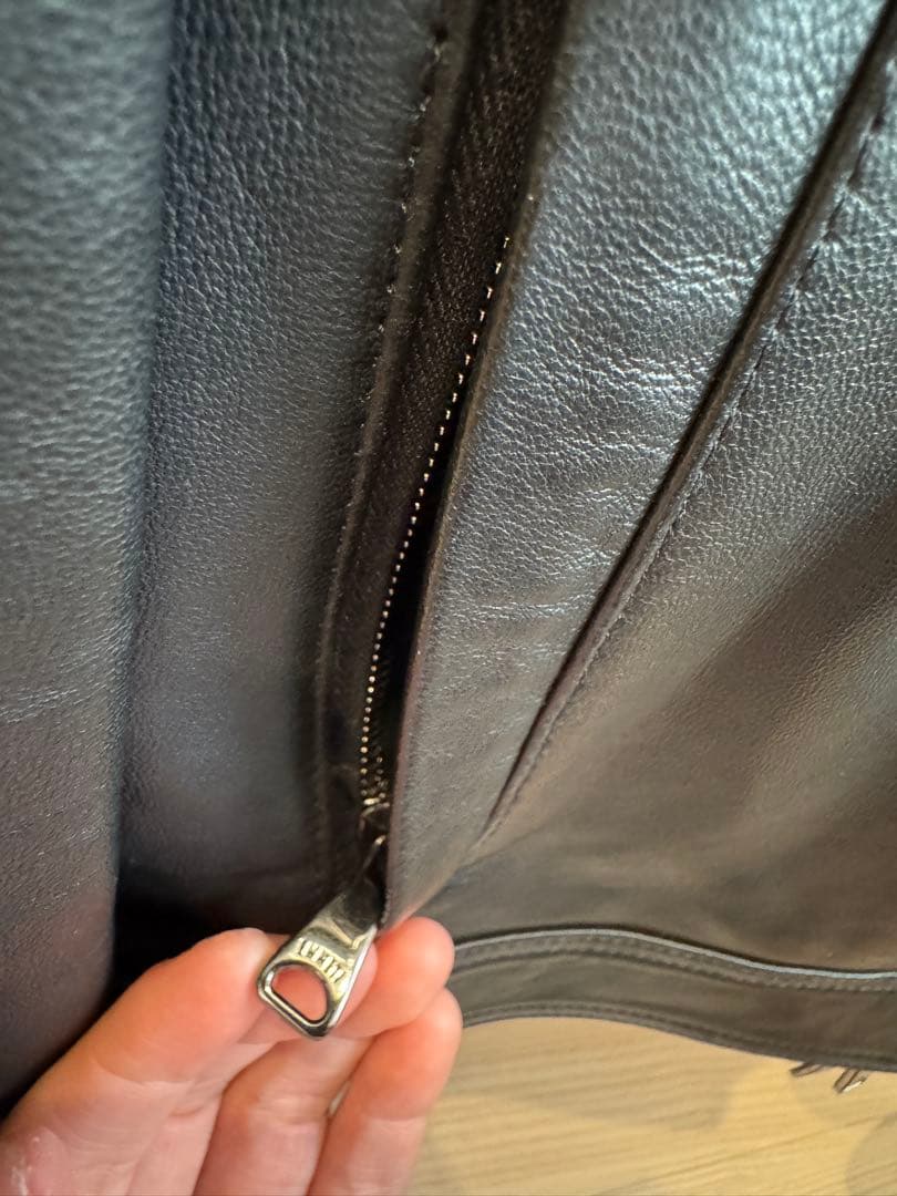 EMMETI JURI ブラック 46 レザー シングルライダース