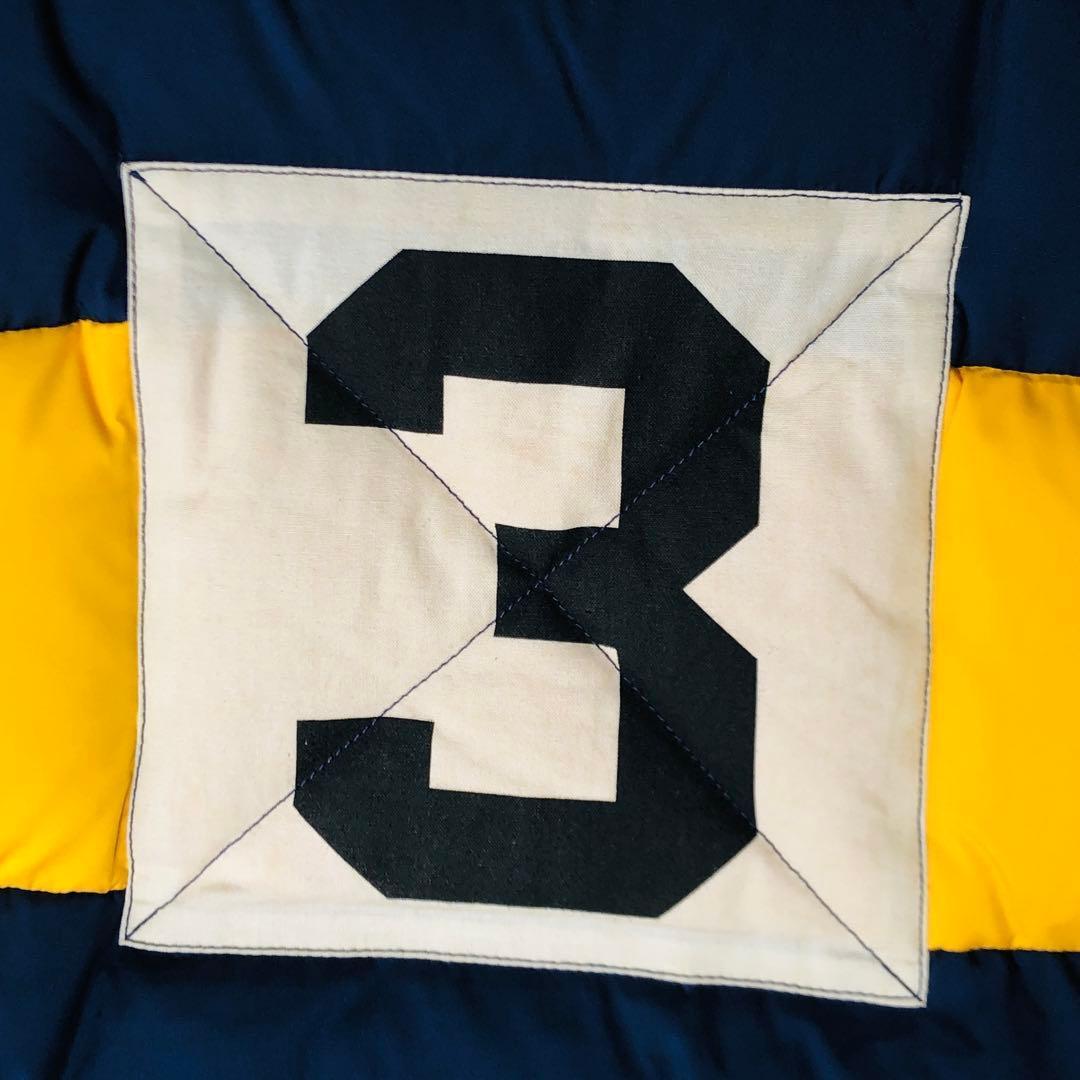 【定番モデル】ラルフローレン ダウンベスト ボーダー 黄色 ネイビー Mサイズ