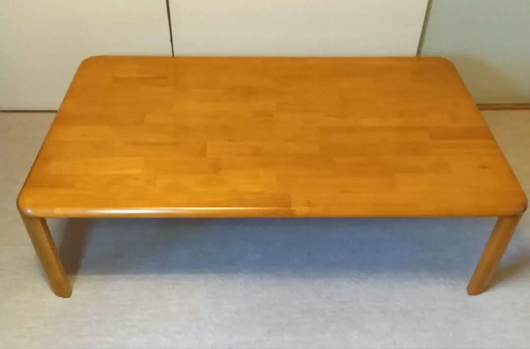 座卓120×75×高32cm　折畳み　天然木　ライトブラウン　和洋　使用 ２度