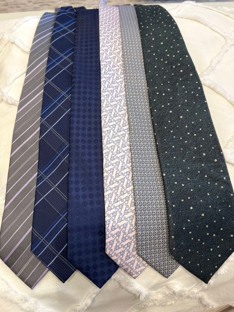 エルメス、グッチ、フェラガモ、ブルガリ、カルバンクラインネクタイ6本　まとめ売り