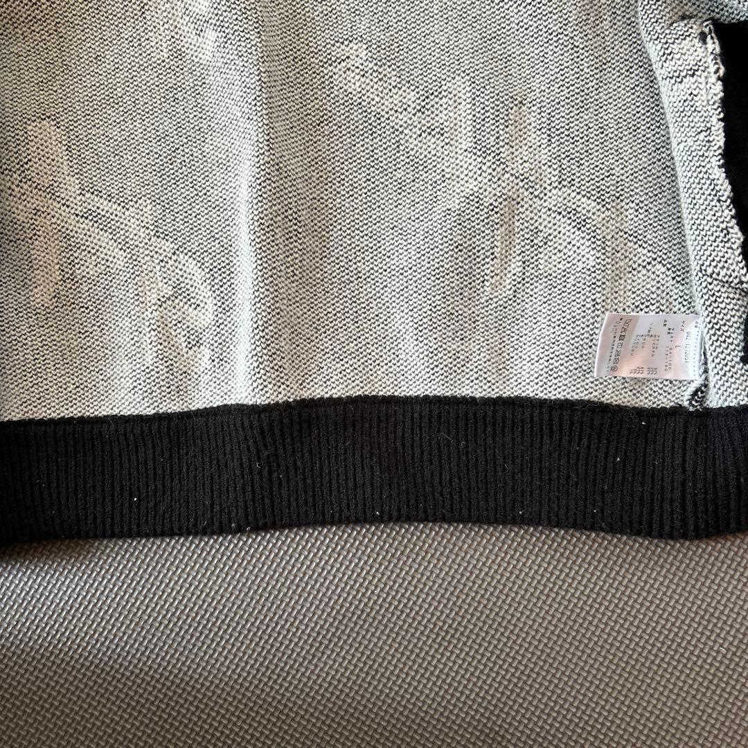 St Andrews ジップアップニットジャケット L ブラック/ホワイト