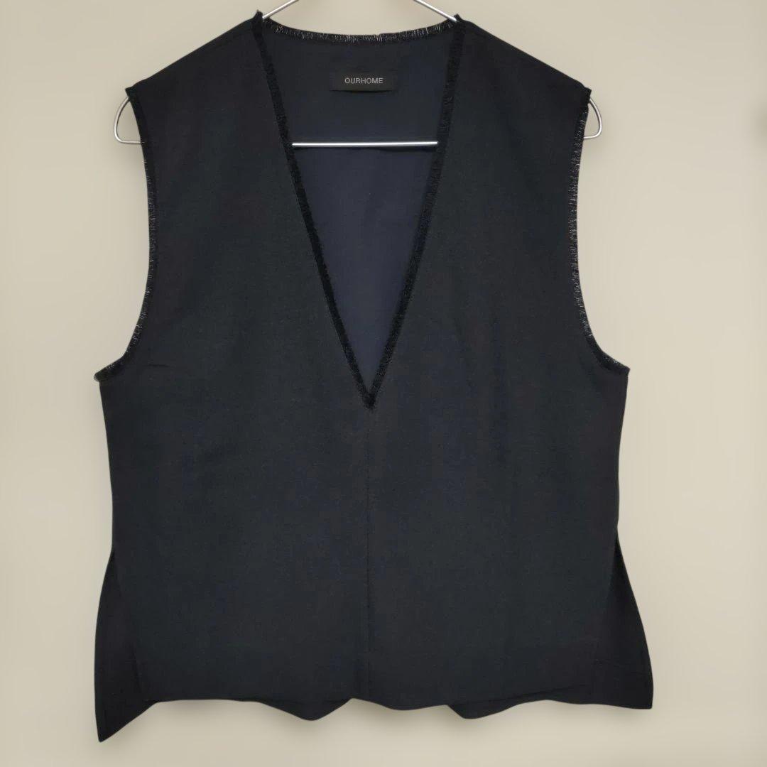 洗えるフリンジベスト 　ダークネイビー OUR アワーホーム